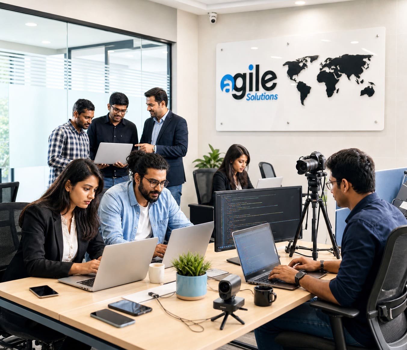Agile Edtech Solutions team working in the Jaipur office